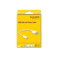Delock USB Daten- und Ladekabel für iPhoneTM, iPadTM, iPodTM weiß 15 cm