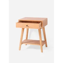 bonprix Holz-Beistelltisch, beige, Gr.60x50 cm, Zeitloser Beistelltisch, der auch als Nachtschrank dient
