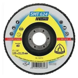 Klingspor, Schleifmittel, FÄCHERRAD EDELSTAHL KONVEX 125mm P 60 SMT624 SUPRA KONVEX 10 + 2St.