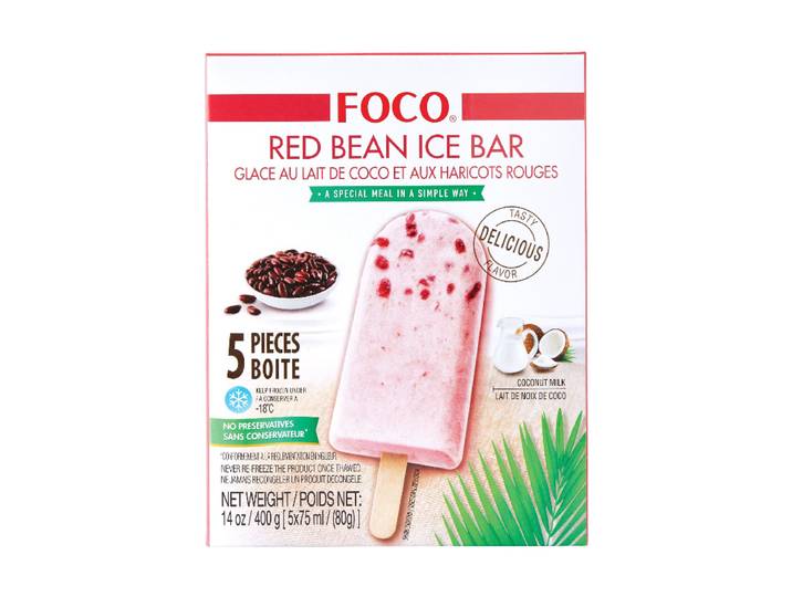 FOCO Bâtonnet de glace à la pâte de haricots rouges 5 x 80 g
