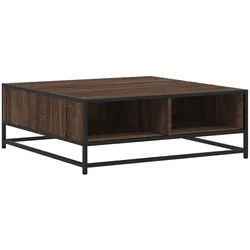 vidaXL Couchtisch Braun Eichen-Optik 80x80x30 cm Holzwerkstoff Metall