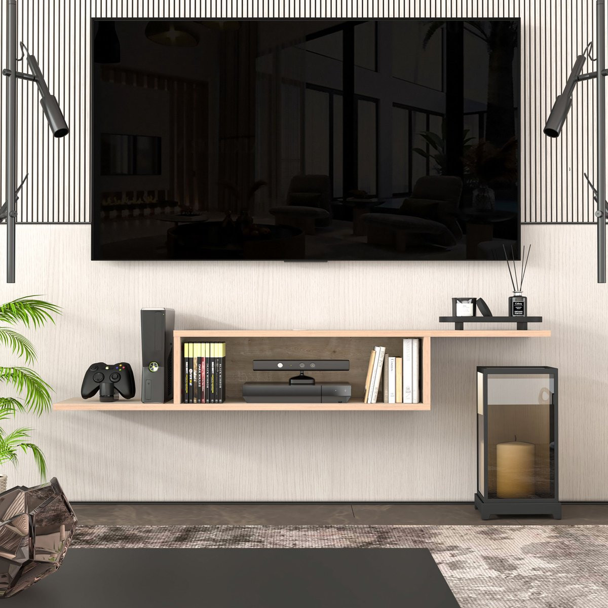 Brandloop Gaia Zwevend tv-meubel - Eikenkleur - Breedte: 145,1 cm