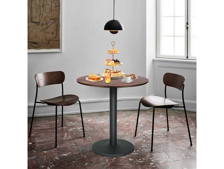 YIYI. TABLE DE SALLE À MANGER RONDE TABLE DE RESTAURANT ARTISANAT COULEUR BOIS 70X70X75 CM COULEUR BOIS NATUREL + NOIR