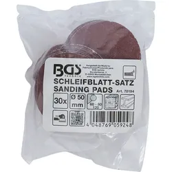 BGS Schleifblatt-Satz für Exzenterschleifer Ø 50 mm K 60 - 80 - 120 30tlg. - 70194