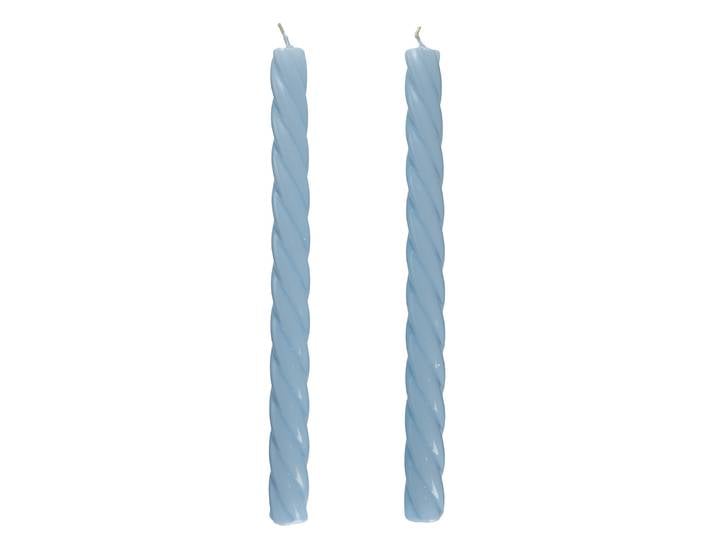 Stabkerze TWISTED 2er-Set 2 x 26 x 2cm Hellblau