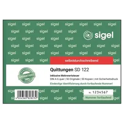 Sigel Formularbuch »Quittung inkl. MwSt.« SD122, 14.8x10.5 cm