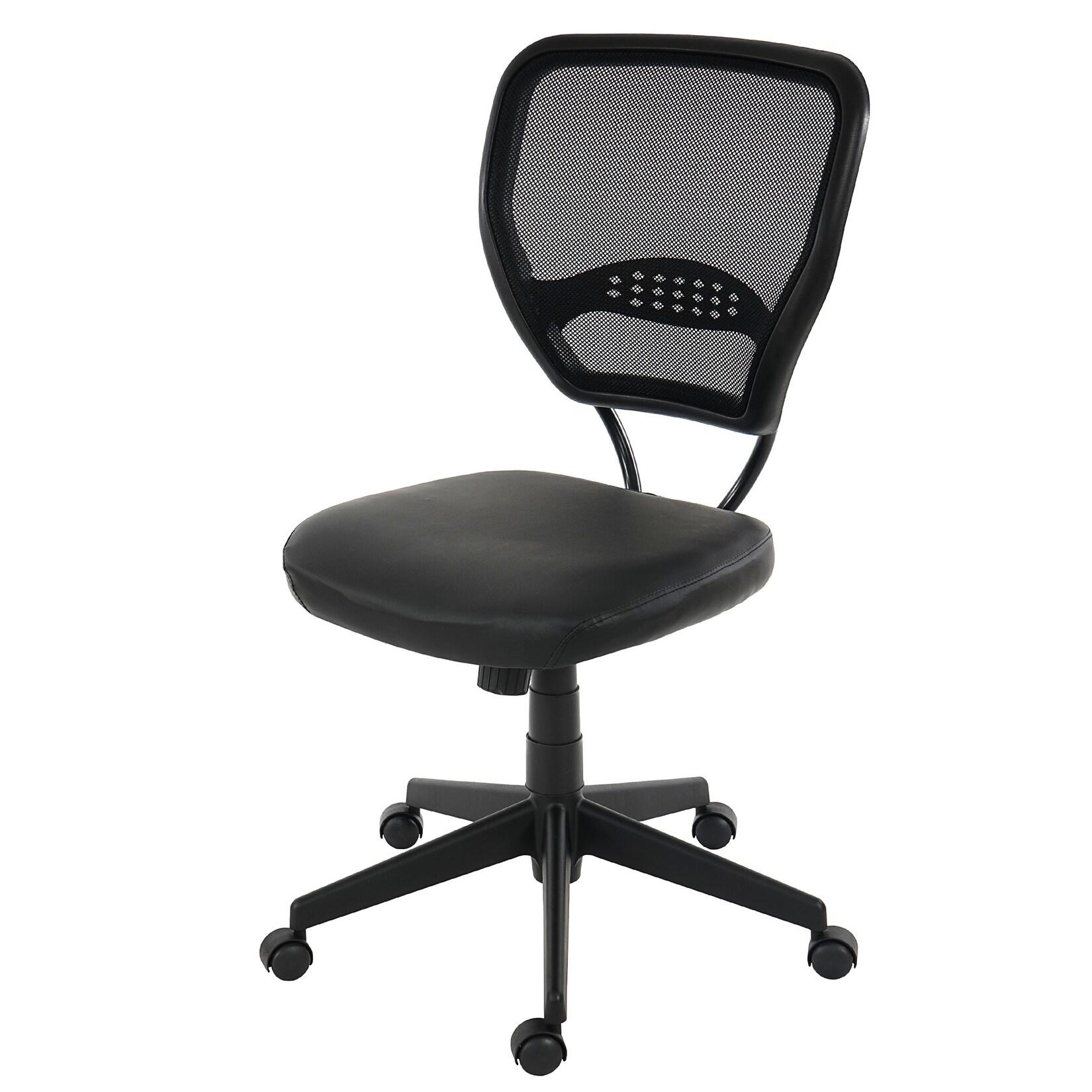 Profi-Bürostuhl Chicago, Chefsessel Drehstuhl, 150kg belastbar, Kunstleder ~ schwarz ohne Armlehnen