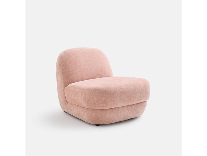 LA REDOUTE Fauteuil lounge compact, tissu texturé, OLTO Rose