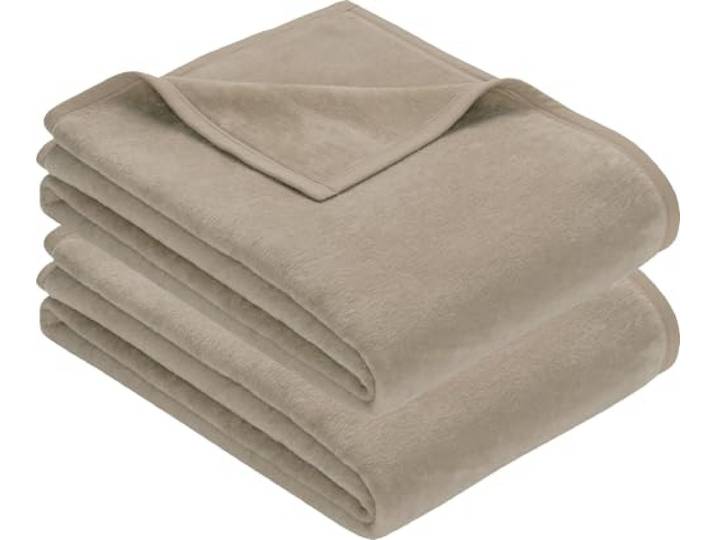Erwin Müller Wohndecke, Wolldecke, Kuscheldecke 2er- Pack - strapazierstark, weich, temparaturausgleichend (weitere Farben, Größen)