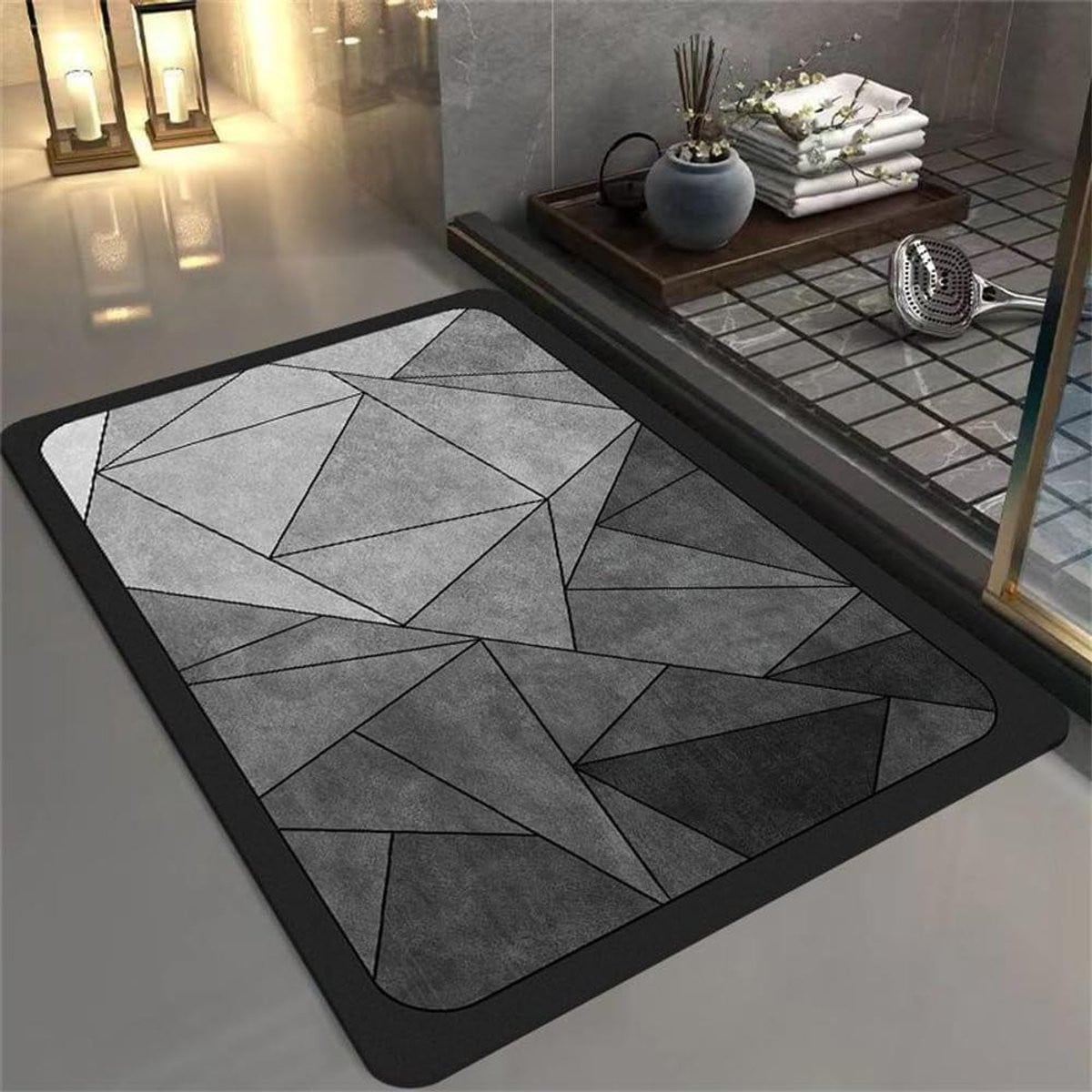 Antislip Badkamermat Grijs - Super Absorberend en Sneldrogend Douchetapijt - 70 x 120 cm