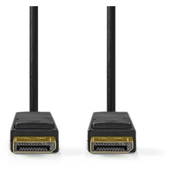 Nedis Displayport-Kabel - DisplayPort Stecker - DisplayPort Stecker - 8K@60Hz - Vergoldet - 1.00 m - Rund - PVC - Schwarz - Box