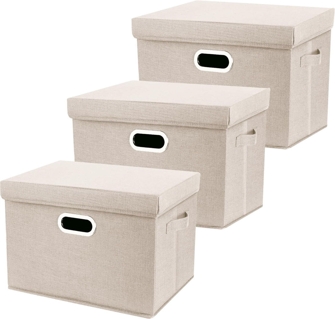 Ebern Designs Fabric Decorative Bin Beige