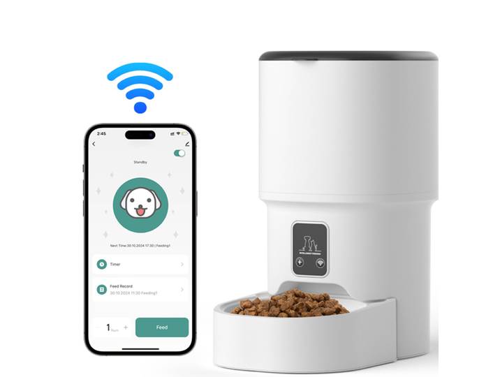 Distributeur de nourriture intelligent pour chat de grande capacité 4L Tuya WiFi, possibilité de programmer l'alimentation et la quantité, adapté aux bols d'alimentation pour chats et chiens