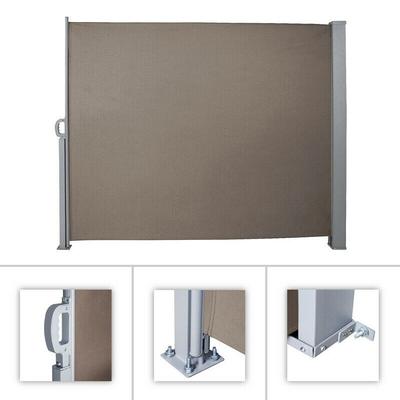 UAC Seitenmarkise 180 x 300 cm Sichtschutz Sonnenschutz 280 g/m²Balkon Ausziehbar, braun