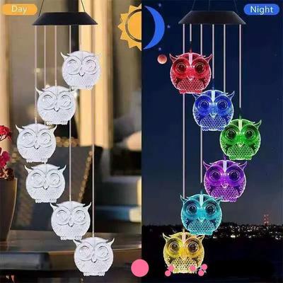 Uplifted Finds Solar Butterfly Wind Chime Atmosphere Landscape Decoration Lamp owl