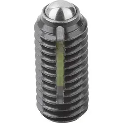 FEDERNDES DRUCKSTÜCK VERSTÄRKTE FEDERKRAFT, MIT GEWINDESICHERUNG D=M03 L=9, STAHL, KOMP:KUGEL AUS STAHL