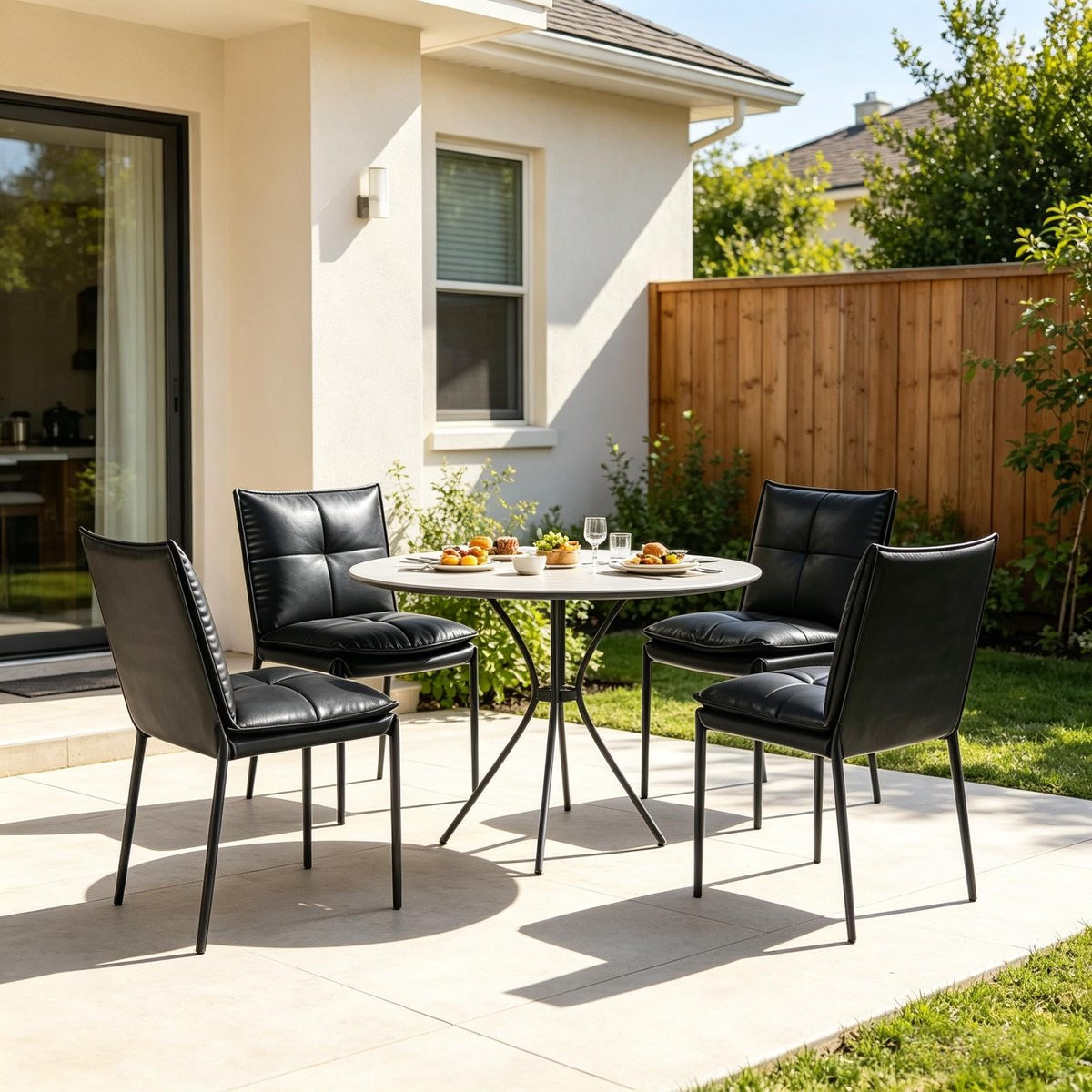 Welltin Set van 4 Moderne Eetkamerstoelen - Zwart
