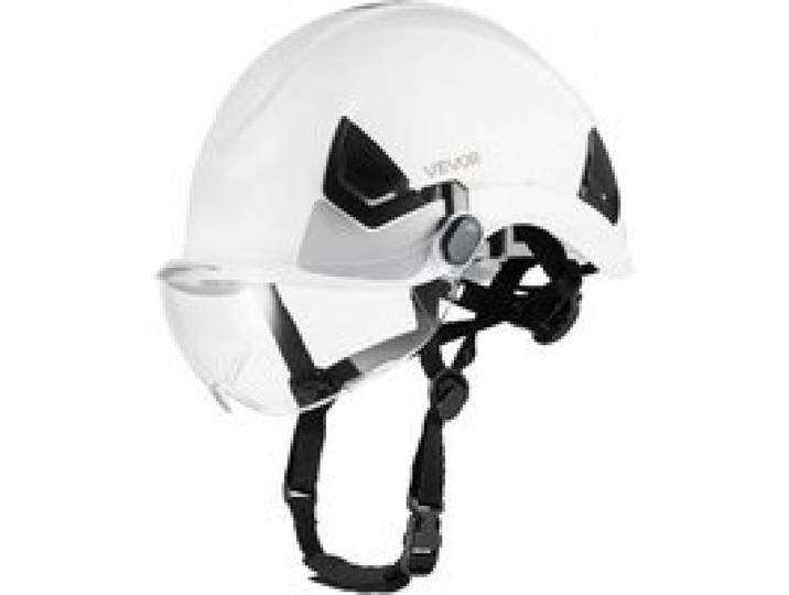 VEVOR Casque de Sécurité Industriel, Casque de Protection Certifié ANSI/ISEA Z89.1, Ventilé et Réglable, Rigide en ABS, avec Visière et Suspension à Cliquet 6 Points, pour Construction Chantier