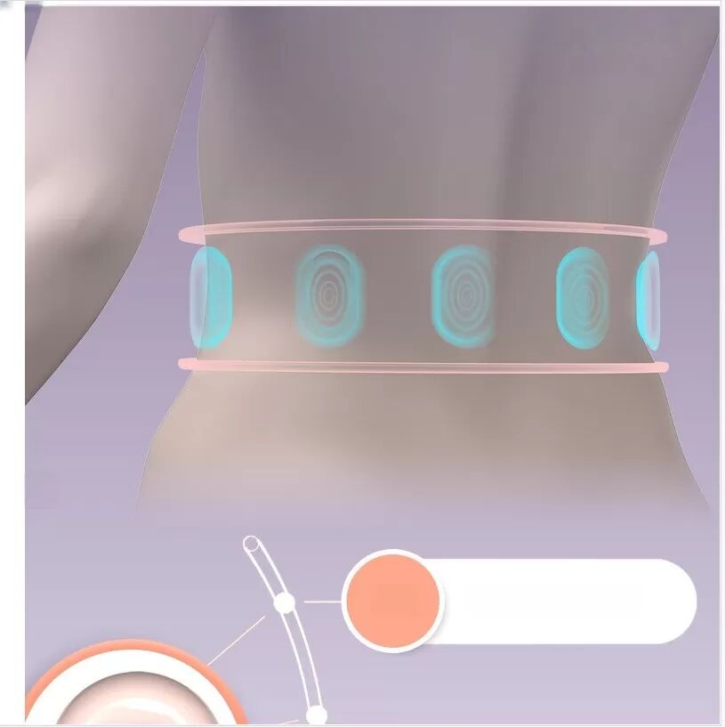 INF Vibrations-Wärme-Kompression & Summen 1200mAh Akku-Taillenmassagegürtel