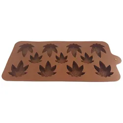 Silikonform Hanfblatt - braun 22,5x10x1cm - Silikon Form Backen, Seife & mehr - Backform: 2 Stück