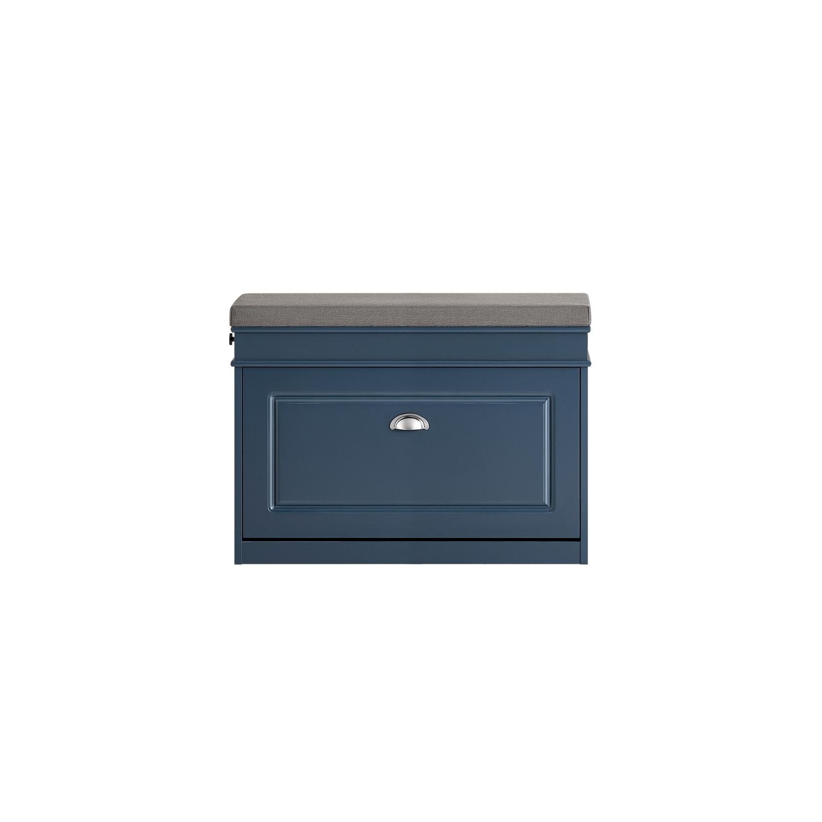 SoBuy Schuhbank mit 1 Tür Blau 75x24x51cm Funktional