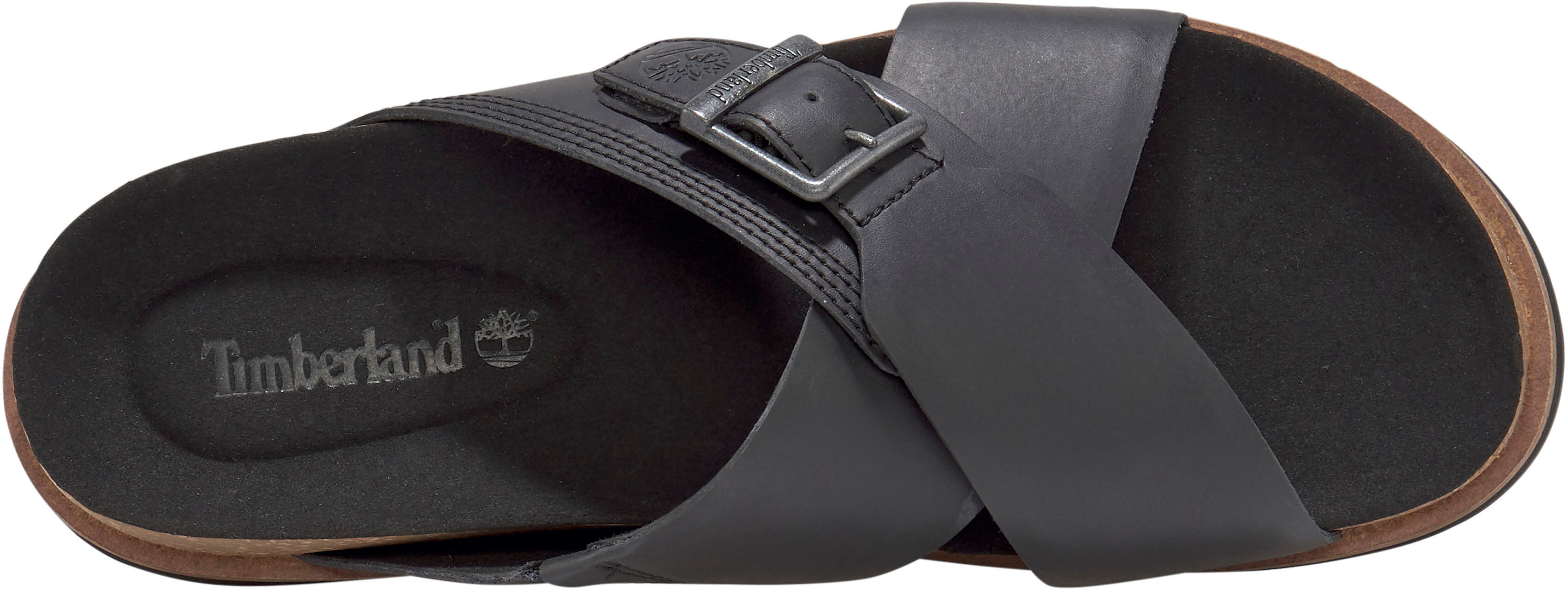 Outdoorsandale TIMBERLAND "Amalfi Vibes Cross Slide", Herren, Gr. 40, schwarz (schwarz, leather), Leder, Schuhe Outdoorsandale schwarz, leather 40