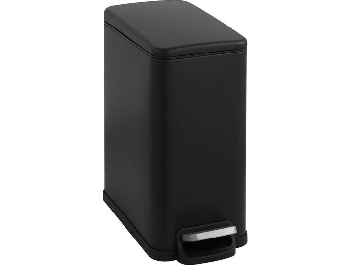 Mülleimer OTTO HOME Joonah, Soft Close, schmal und kompakt , schwarz, B:17cm H:37,9cm T:34,5cm, Edelstahl, Mülleimer, Mülleimer, Nischen-Mülleimer, Treteimer, Kosmetikeimer mit Deckel