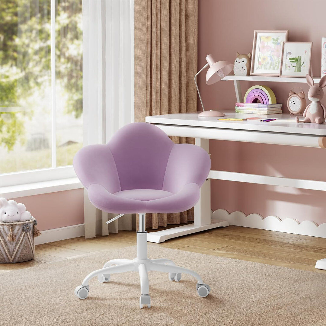 Harriet Bee Velvet Office Chair Purple 53cm W X 53cm D