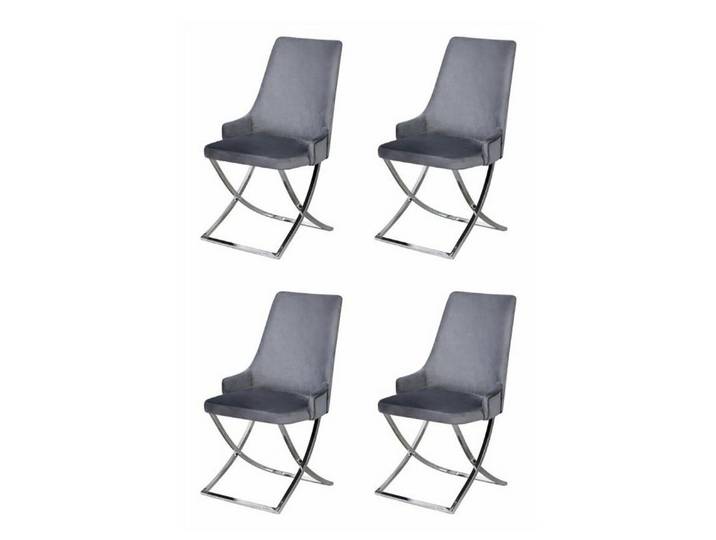 JVmoebel Esszimmerstuhl 4x moderne Esstischstühle silber weich bequem vielseitig neu, Made in Europa