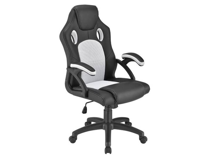 Juskys Schreibtischstuhl Montreal weiß, Weiß, 47x111x52 cm, Büromöbel, Bürostühle, Gaming-Sessel