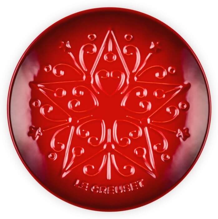 Le Creuset L'Etoile Christmas 19cm Stoneware Plate - Cerise