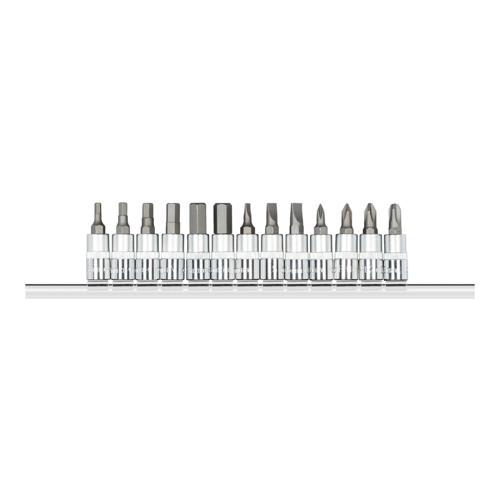 Gedore R48008013 Schraubendrehereinsätze 1/4 +Leiste 13-teilig ; Gedore Red (3300022)
