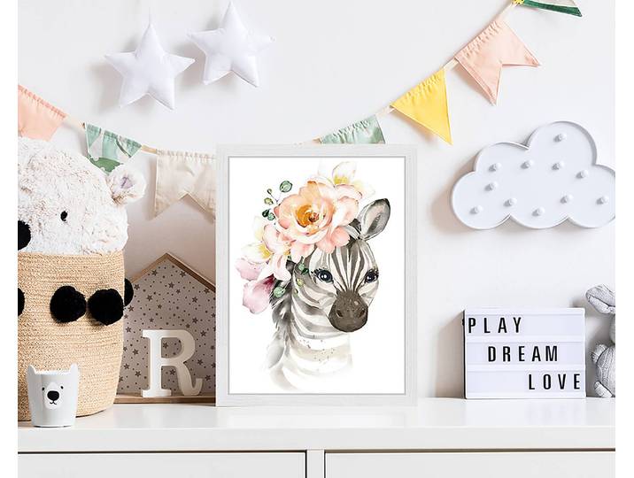 Tableau déco Zebra Baby Collection 33 x 43cm Multicolore