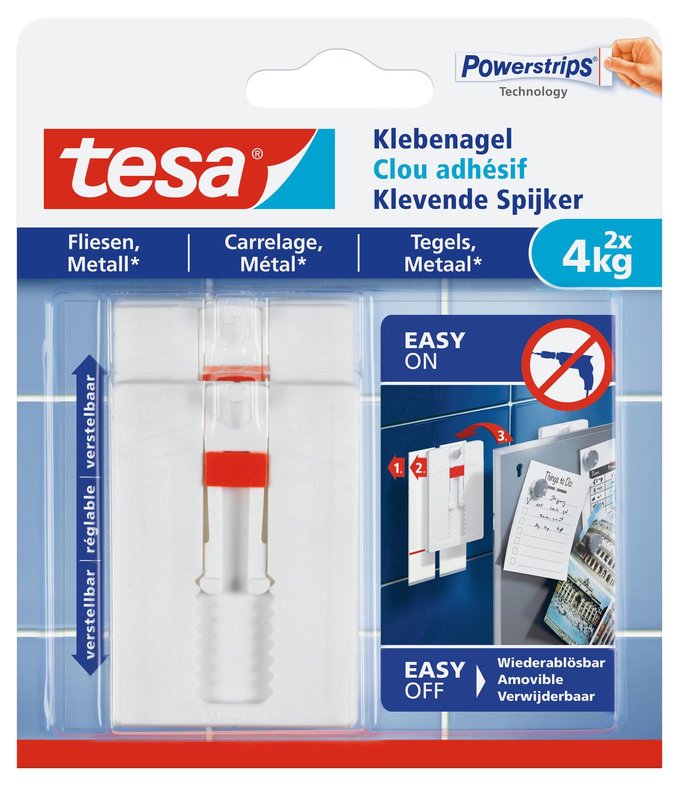 tesa Klebenägel 2.4 cm x 4.5 cm weiß 77767-00000-02