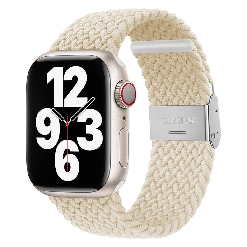Techsuit - Watchband (W032) - Apple Watch 1/2/3/4/5/6/7/8/9/10/SE/SE 2 (38/40/41/42mm) - Star Light (Elastic, Nylon, Stainless Steel, Textile) (56344710)