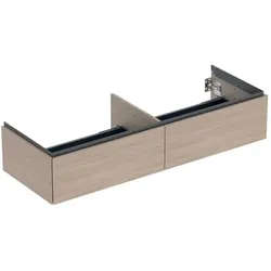 Geberit One Waschtisch-Unterschrank 505076005 133,2x50,4x47cm, 2 Schubladen, Eiche/Melamin Holzstruktur