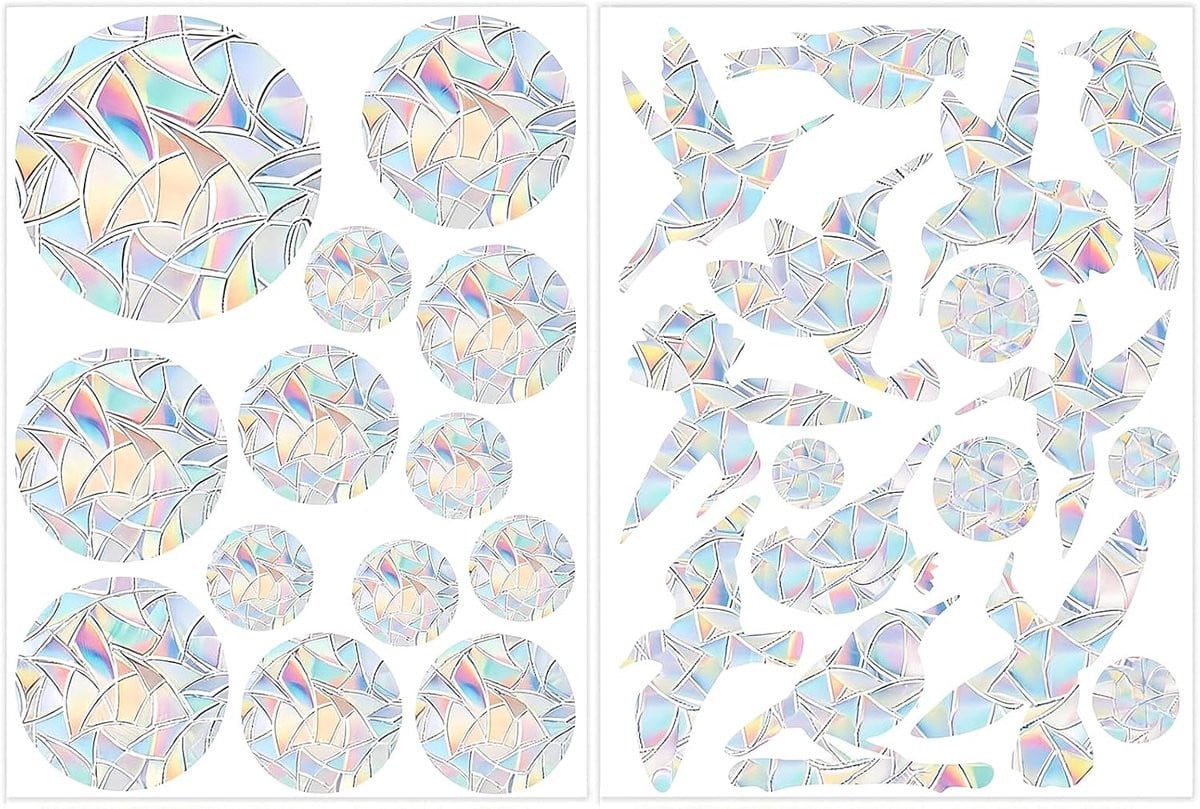 SnelShoppen Prisma Raamstickers Zonnevanger - Ronde Kleurrijke Vogelbescherming van PVC voor Thuis