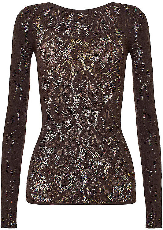WOLFORD Langarmshirt INFINITE ROSE NET braun   S S