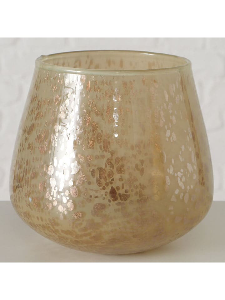 Boltze Windlicht "Electa" in Beige/ Gold - (H)12,5 cm - onesize