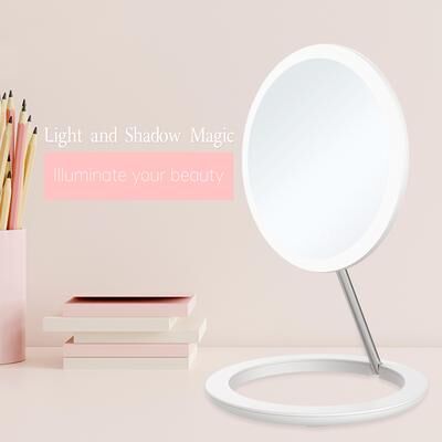 Fusion Finds LED Makeup Mirror With 3 Color Lights Touch Control Rechargeable Folding Travel Makeup Mirror LED Makeup Mirror With 3 Color Lights Touch Control Rechargeable Folding Travel Makeup Mirror