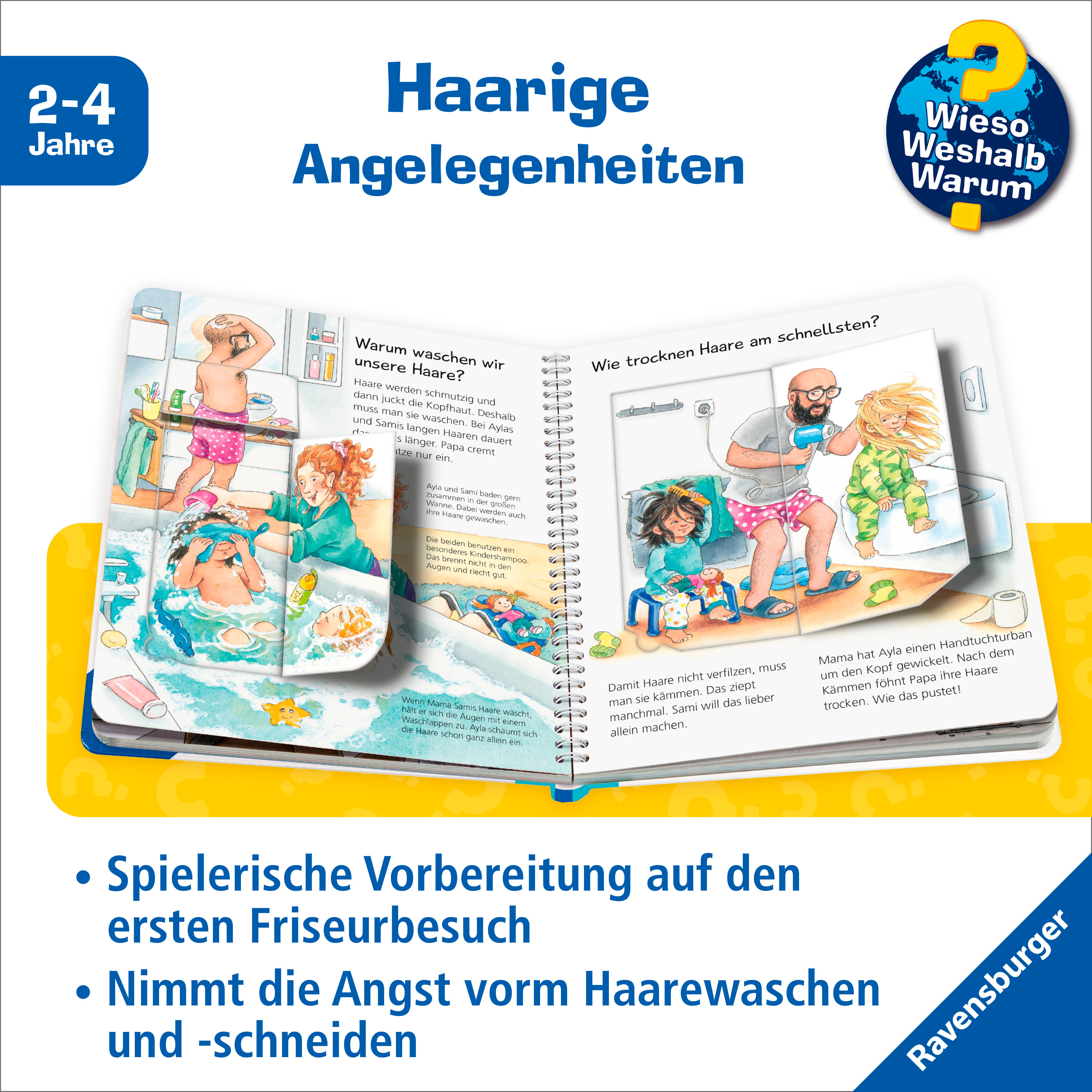 Kinderbuch RAVENSBURGER "Wieso?Weshalb?Warum? junior, Band 79 Kämmen, schneiden, Haare waschen", bunt (weiß, neutral), B:18cm H:19,7cm, Bücher, Kinderbuch, Made in Europe