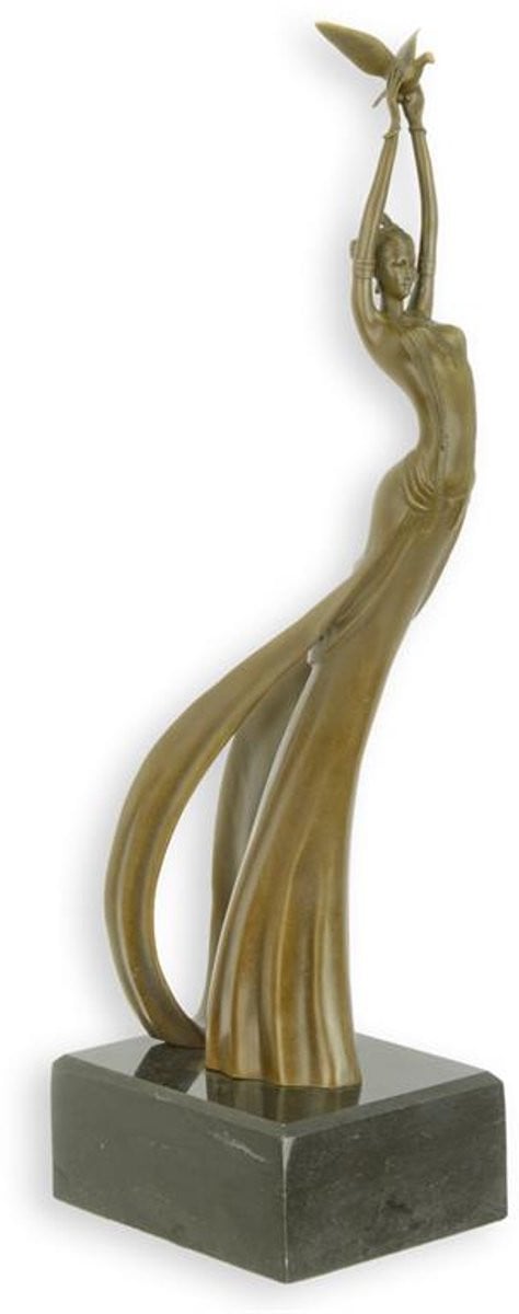 Release the bird Bronzen beeld sculptuur Hoogte: 39 cm