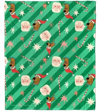 Northwest WB- Scooby Doo Groovy Wrapping Paper Silk Touch Throw Blanket