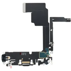 OEM Consumables! Charging flex USB for IPHONE 15 Pro black (Apple iPhone 15 Pro), Mobilgerät Ersatzteile, Schwarz