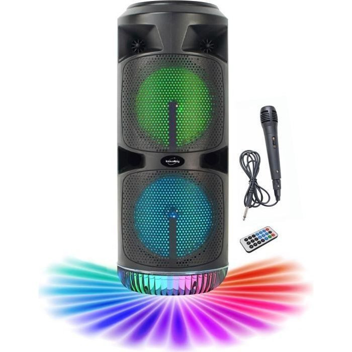 INOVALLEY KA03-XXL Karaokespeaker met Bluetooth 5.0, 450 W en LED-verlichting