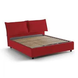 Agal - Französisches Bett, Rot, Abnehmbar, Made in Italy