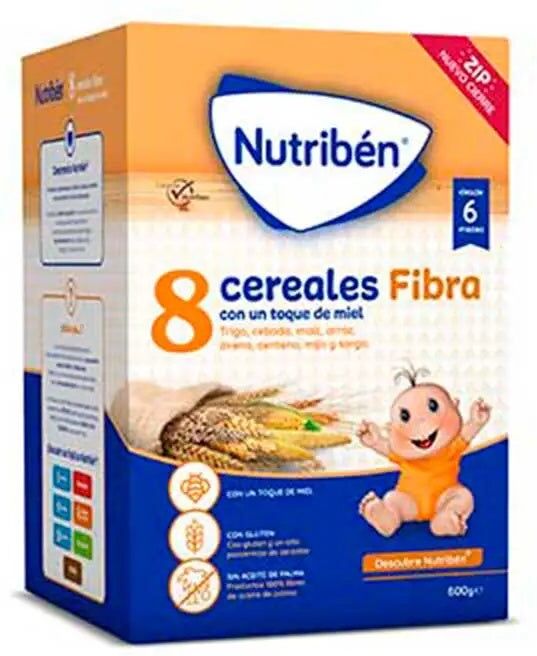 NUTRIBEN 8 Cereales Y Miel Con Fibra Papilla Infantil