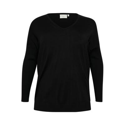 Strickpullover KAFFE CURVE "Damen Strickpullover KCmachi", Damen, Gr. S, schwarz (schwarz deep), Obermaterial: 80% Viskose CV. 20% Nylon NY., Pullover Strickpullover