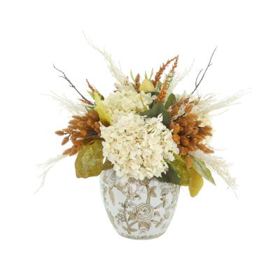 Creative Labs Fall Hydrangea and Heather Arrangement in Decorative Vase