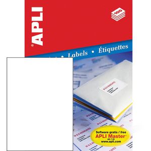 APLI Etiketten 01281 weiß 210 x 297mm 100 Blatt, 100 Stück